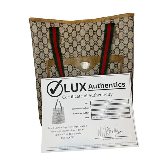 Authentic Vintage GUCCI PLUS GG Pattern Shoulder Tote Bag PVC Leather Brown - Picture 8 of 16